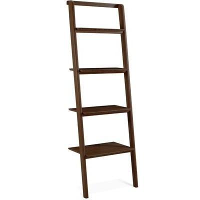 Greenington Currant Modern Bamboo 70" Leaning Ladder Bookshelf Shelving - bamboomod