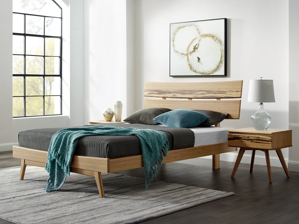 3pc Greenington Azara Modern Bamboo Platform Eastern King Bedroom Set (Includes: 1 Eastern King Bed & 2 Nightstands) Beds - bamboomod