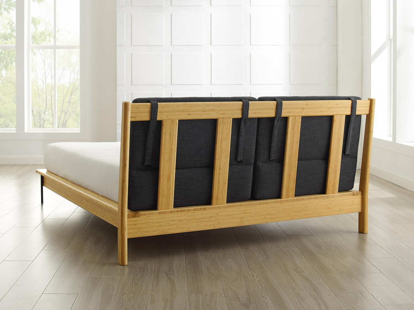 Greenington Modern Santa Cruz Queen Platform Bed with Fabric, Wheat - GSC0001WH