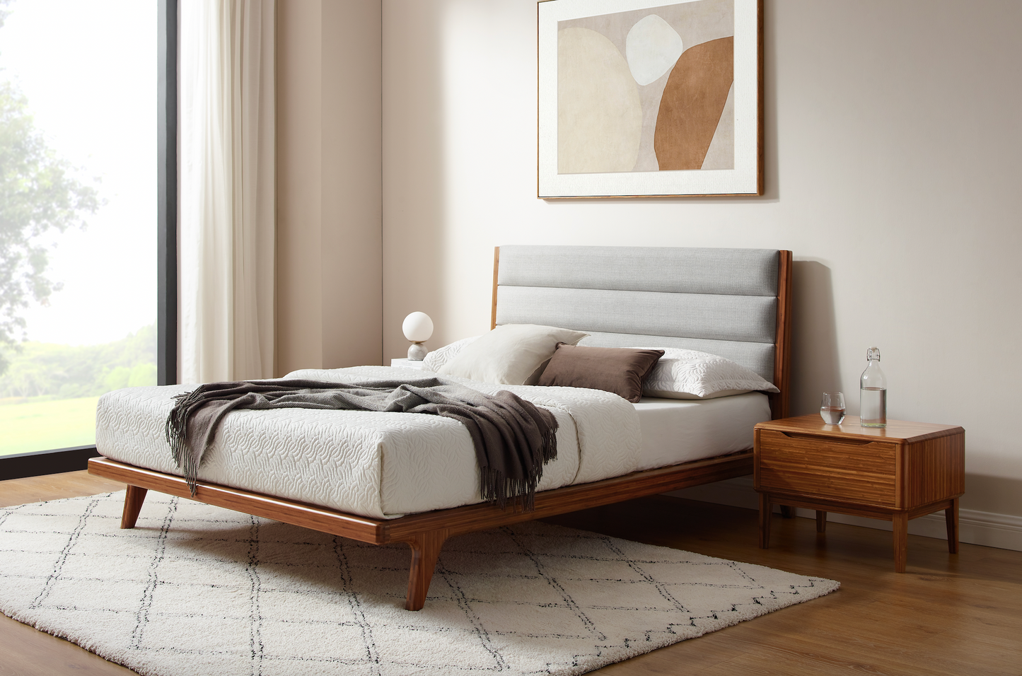 Greenington Mercury Modern Bamboo Upholstered Queen Bed, Exotic - GM001E